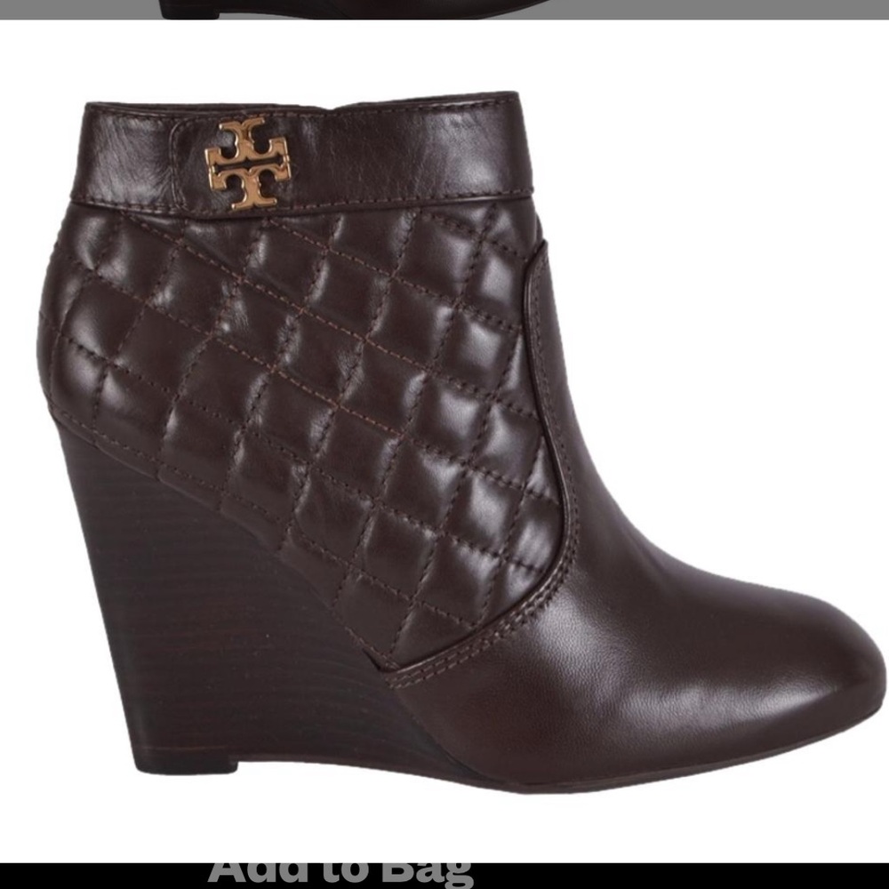 Tory Burch Brown Quilted Ankle Boots